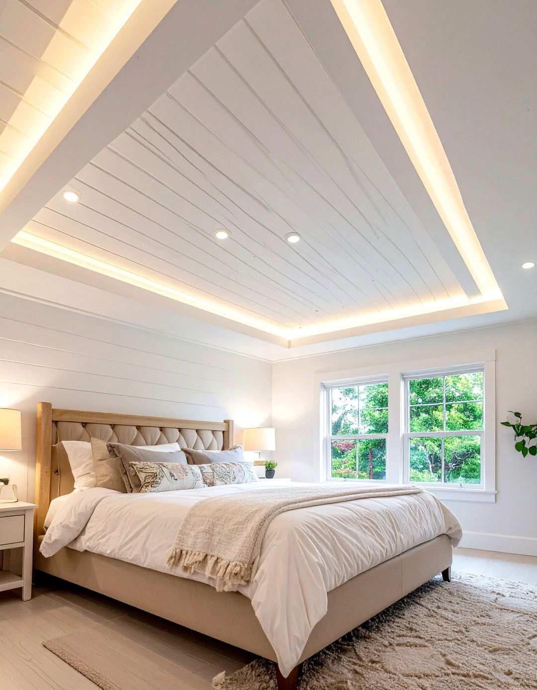 LED Washed Beadboard Ceiling for Ambient Glow - 20 Beadboard Ceiling Design Ideas