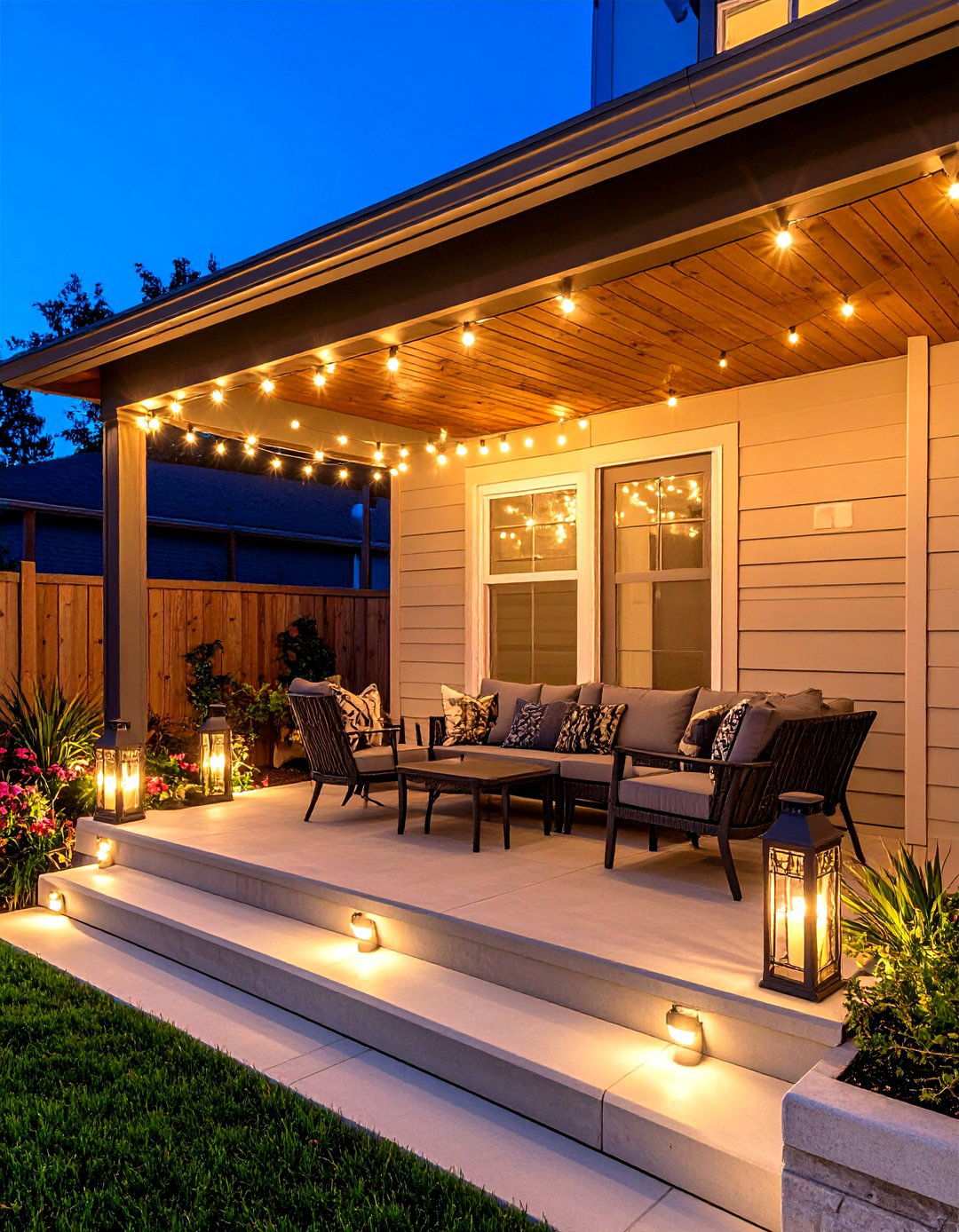 Lighting Focused Back Porch - 20 Back Porch Ideas