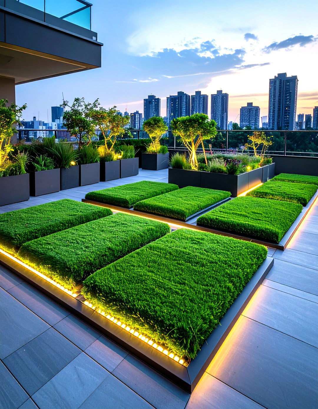 Lightweight Rooftop Turf Terrace - 20 Backyard Turf Ideas