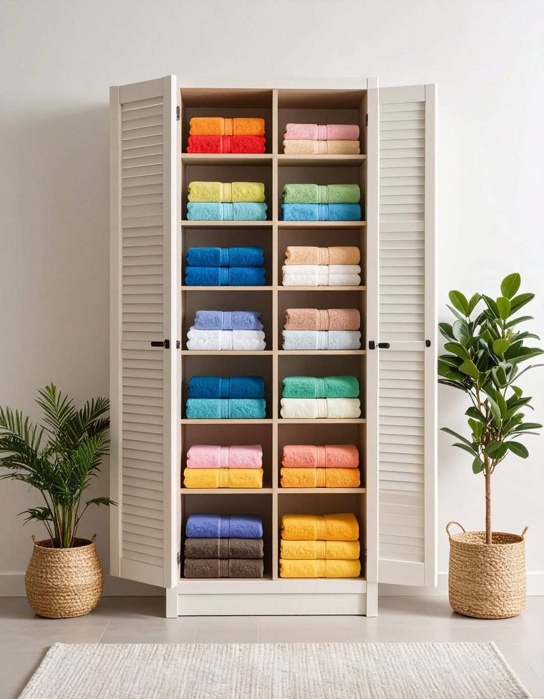 Linen Tower Bathroom Organization for Extras - 20 Bathroom Organization Ideas