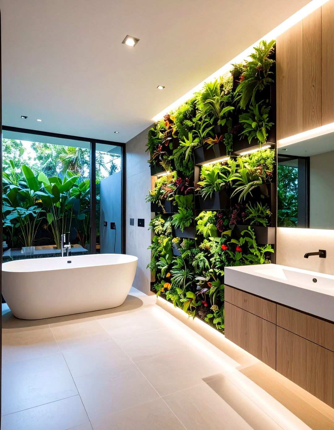 Living Green Bathroom Wall - 20 Bathroom Wall Ideas