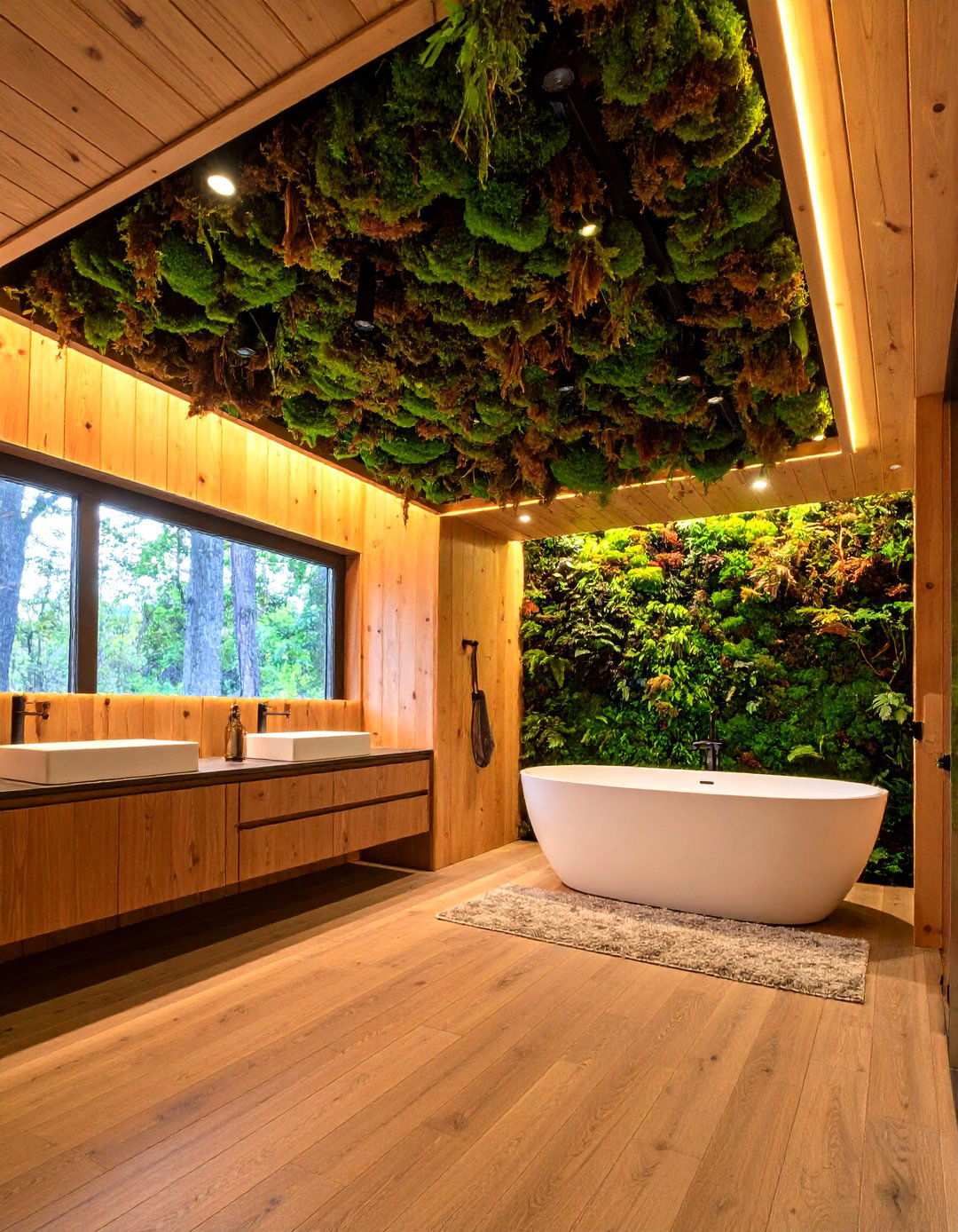 Living Moss Bathroom Ceiling Panels - 20 Bathroom Ceiling Ideas