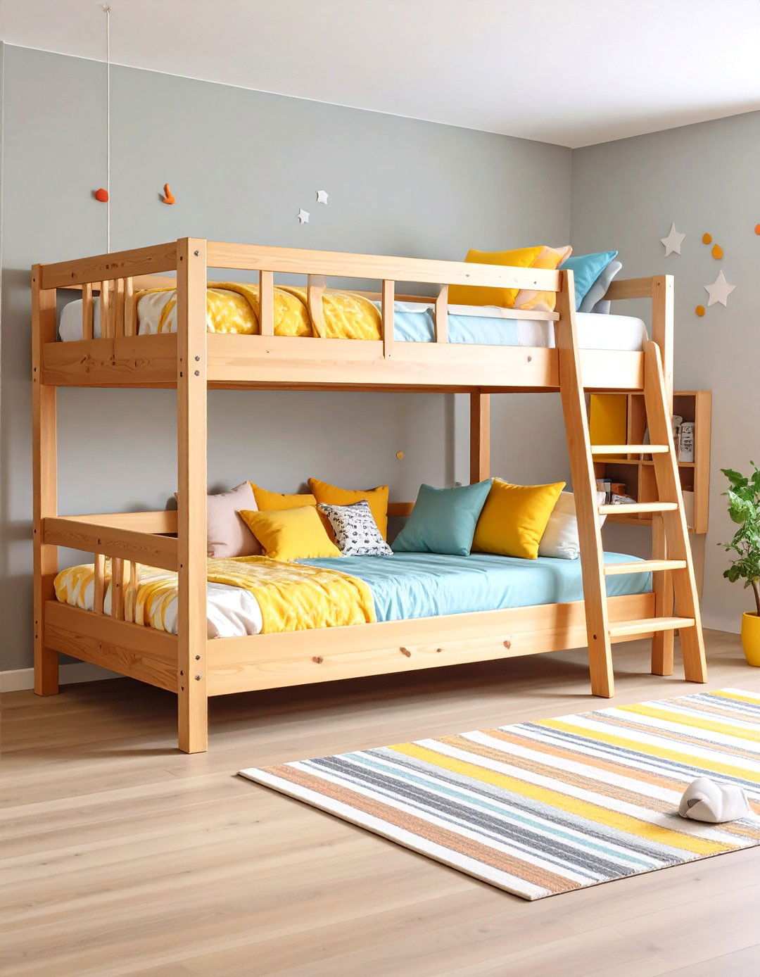 Loft Bed Arrangements with Sleeping Space Below - 20 2 Beds in One Small Room Ideas