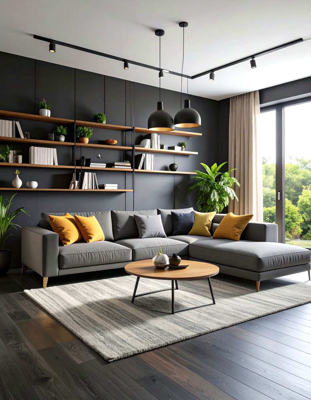 Low Profile Furniture to Lift Sightlines - 20 Black Floor Living Room Ideas