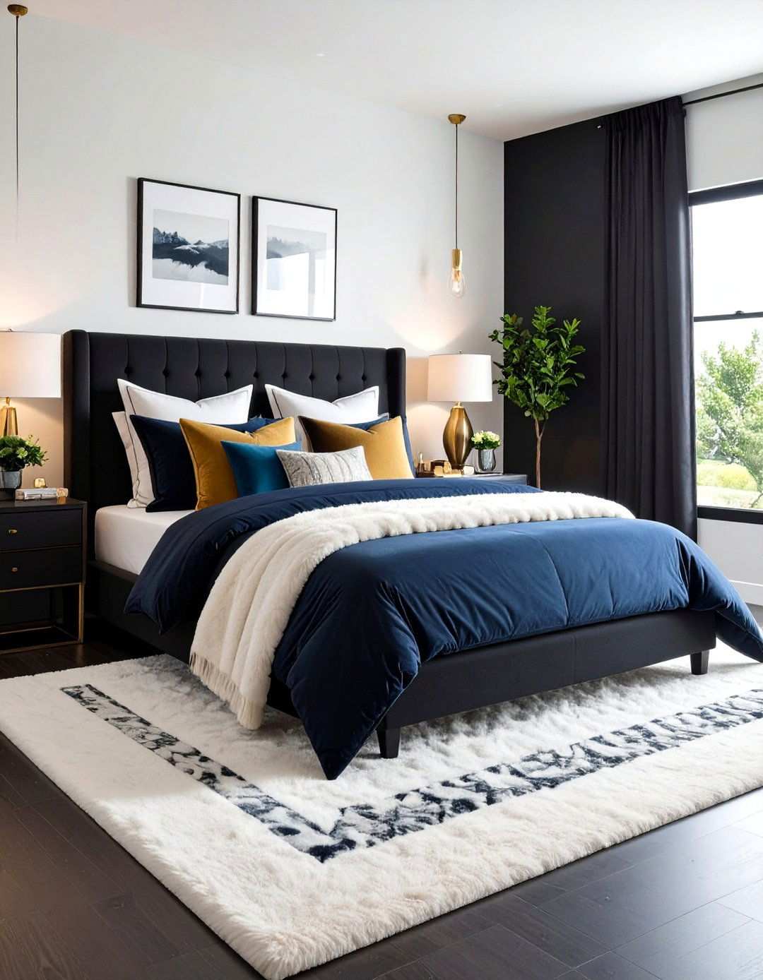Luxuriate in Layered Textiles - 20 Black and White Bedroom Ideas