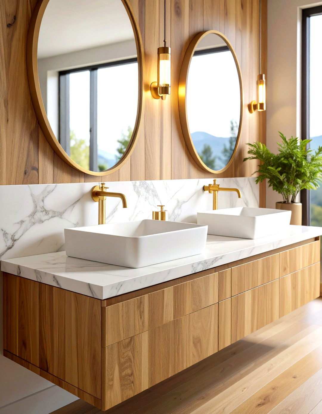 Luxurious Marble with Metallic Accents - 20 Art Deco Bathroom Ideas