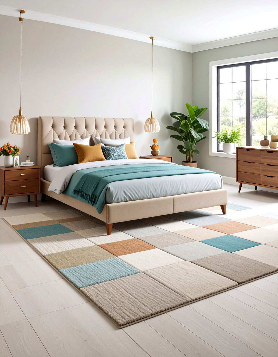 Luxury Carpet Tile Bedroom Flooring for Mix and Match Style - 20 Bedroom Flooring Ideas
