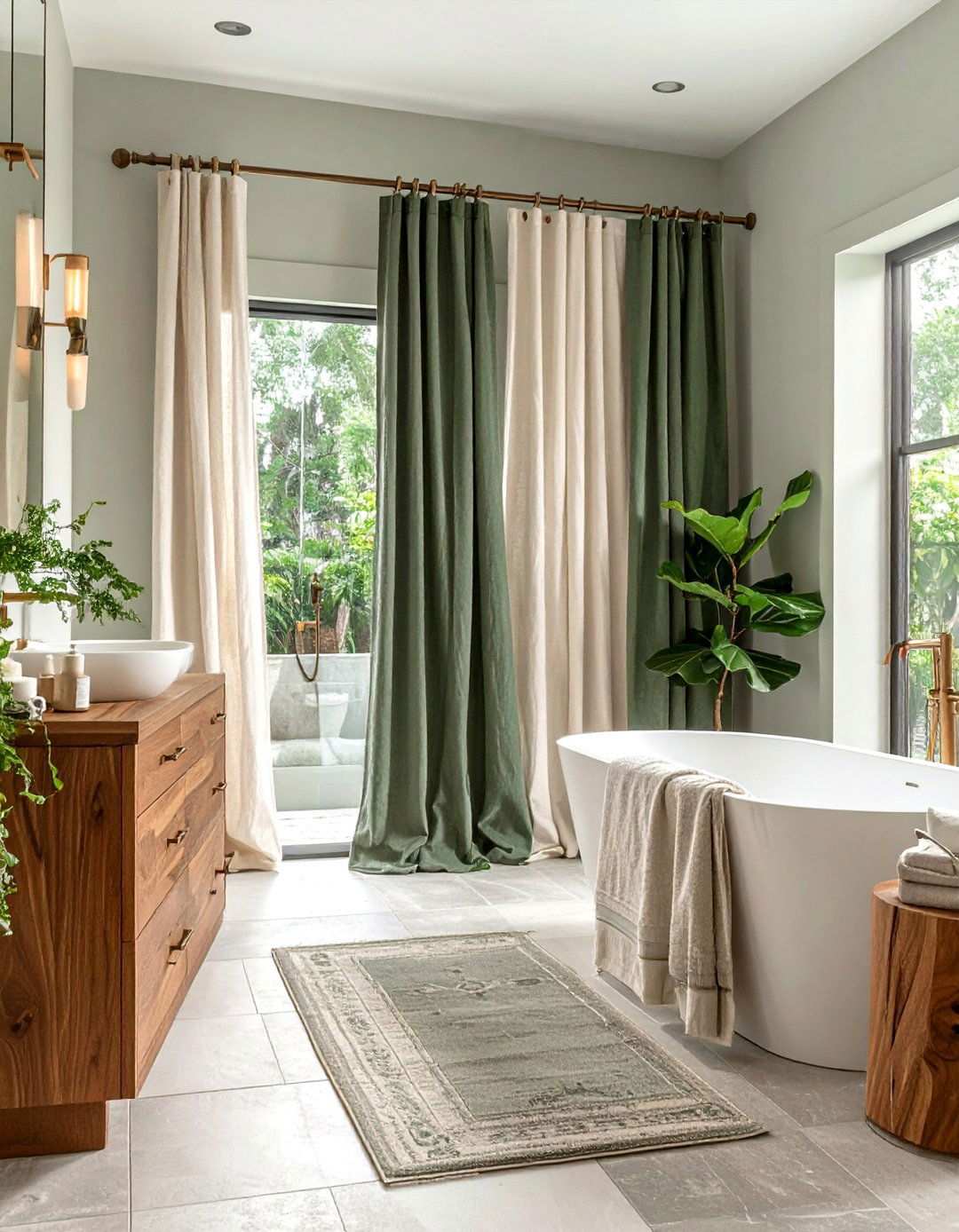 Luxury Linen Bathroom Curtain Panels - 20 bathroom curtain ideas