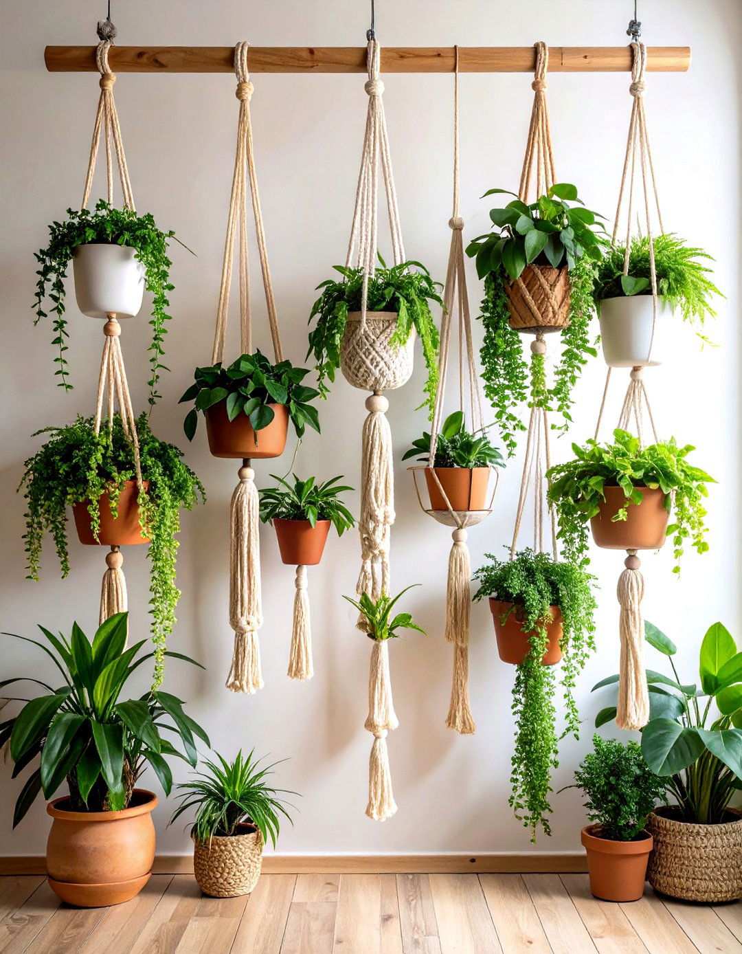 Macrame Plant Hanging Gallery Walls for Decorating With Plants - 20 Ways Decorating With Plants
