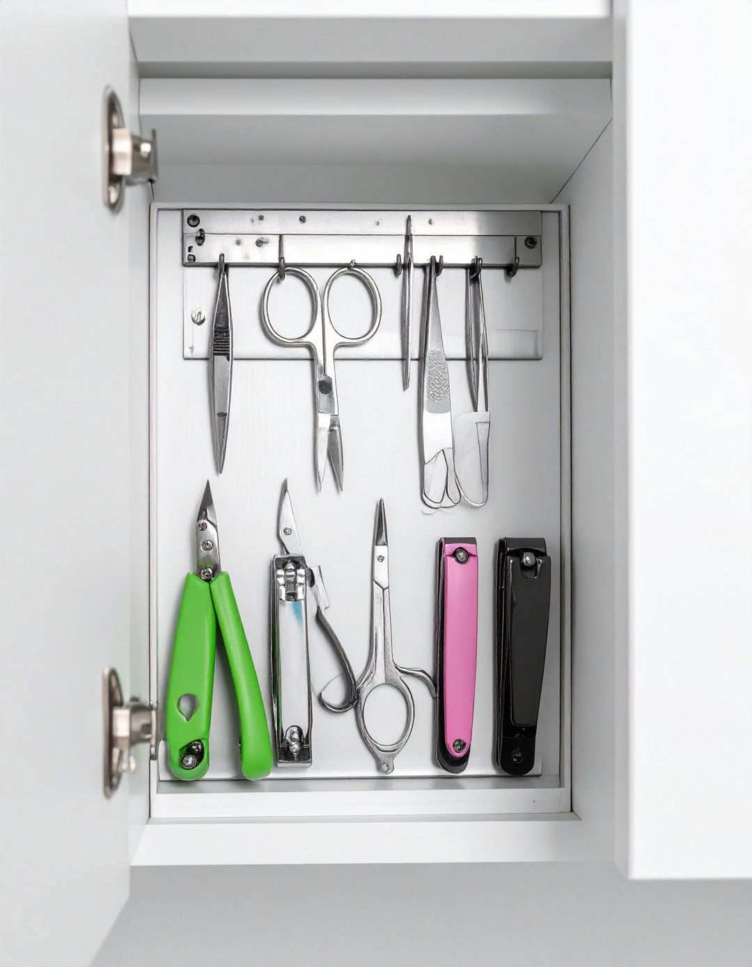 Magnetic Strip Bathroom Organization for Small Tools - 20 Bathroom Organization Ideas