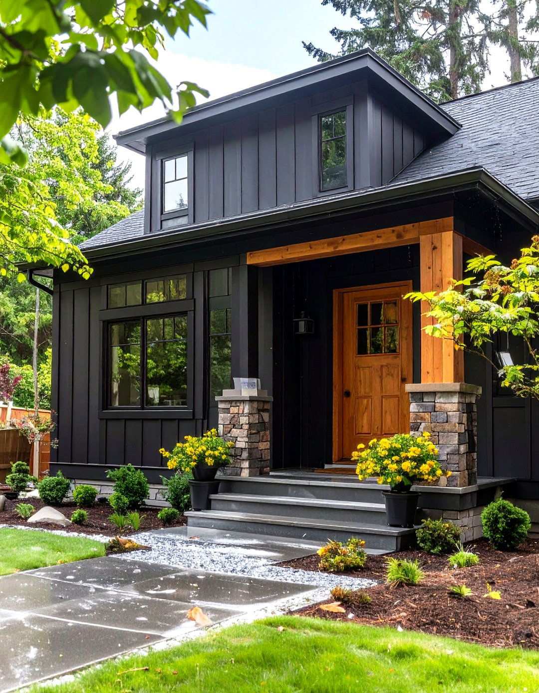 Maintenance Routines for Black Paint and Wood Accents - 20 Black House With Wood Accents