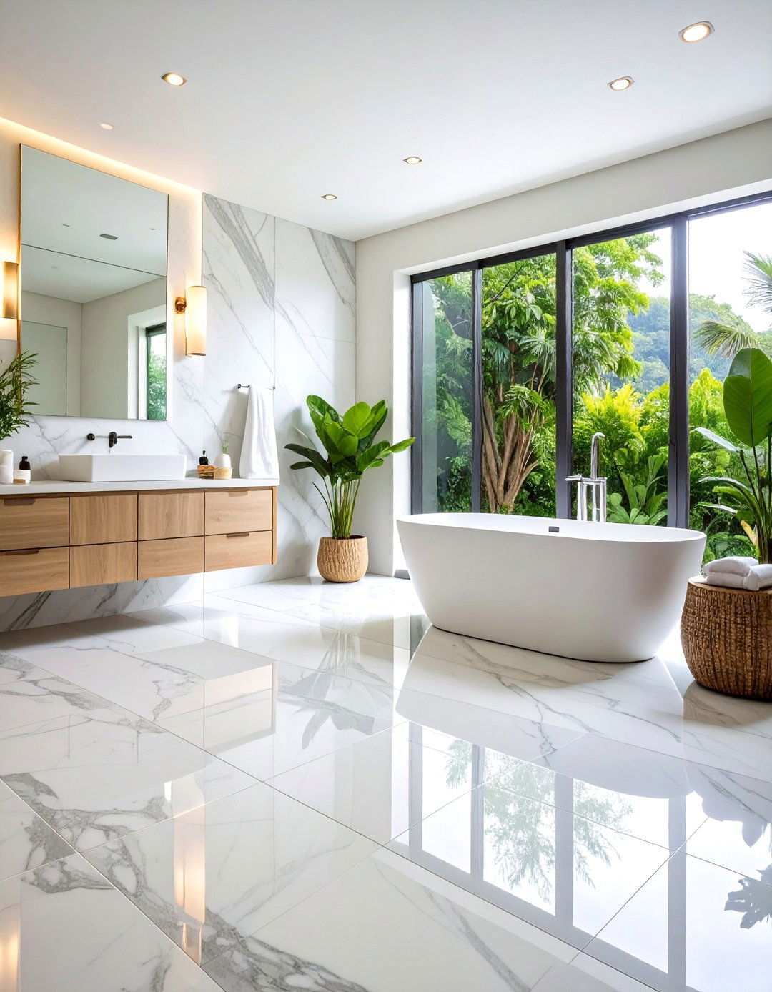 Marble Bathroom Flooring - 20 Bathroom Flooring Ideas