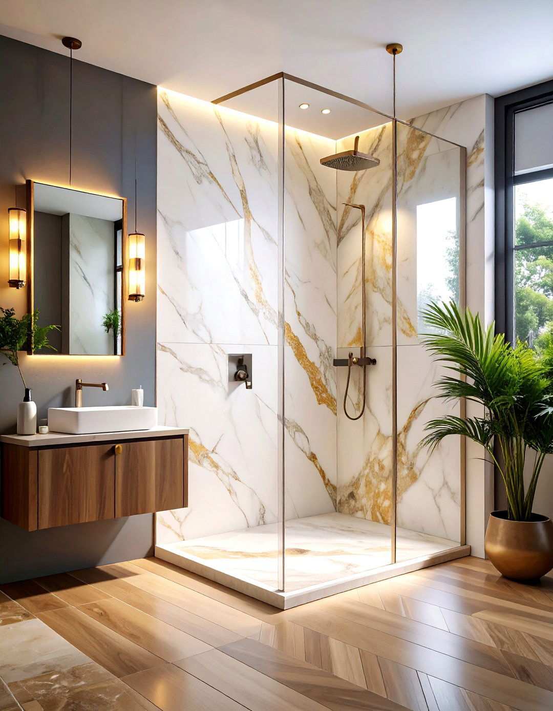 Marble Look Porcelain Delivers Luxury Without Maintenance - 20 Bathroom Tile Ideas