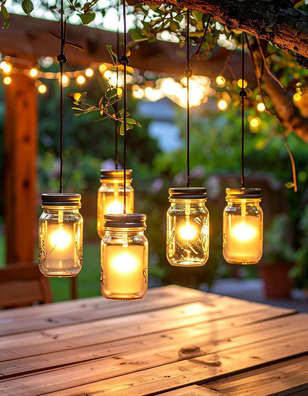 Mason Jar Solar Backyard Lanterns - 20 Backyard Lighting Ideas