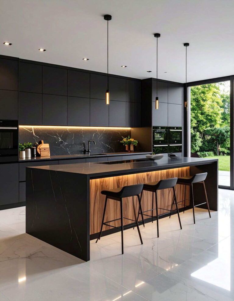 Matte Black Cabinets Soft Elegance Without the Shine - 20 Black Kitchen Cabinet Ideas