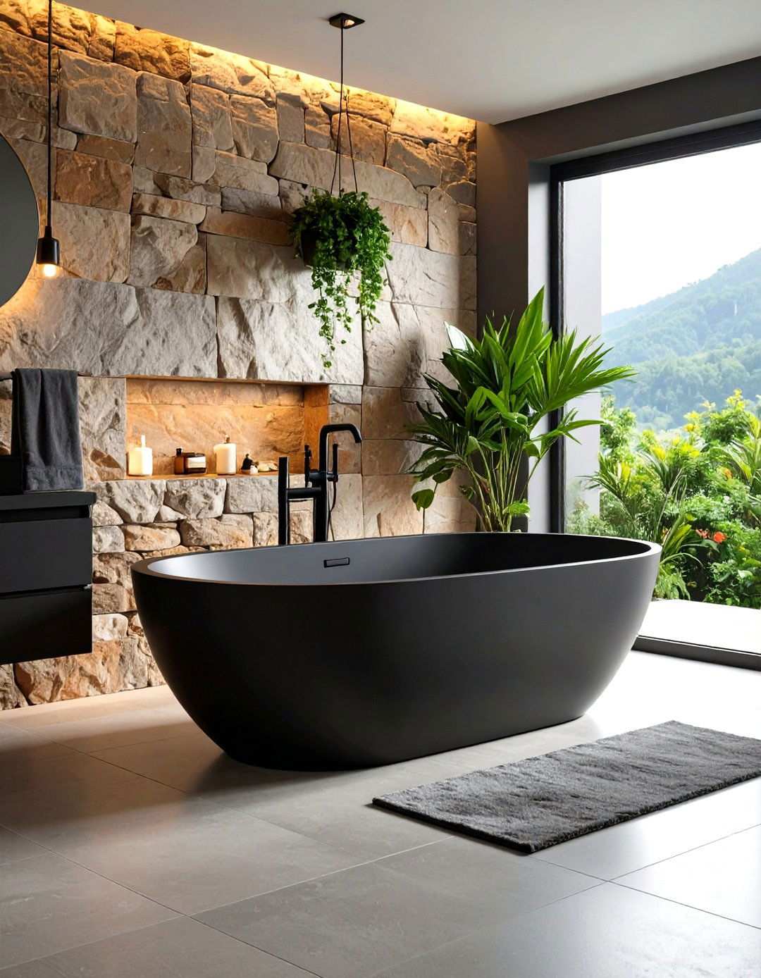 Matte Black Statement Bathtub - 20 Bathtub Ideas