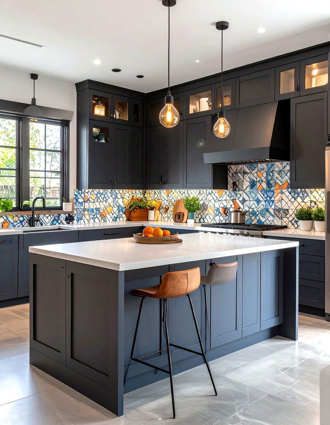 Matte Finish Black and White Kitchen Backsplash - 20 Black and White Kitchen Backsplash Ideas