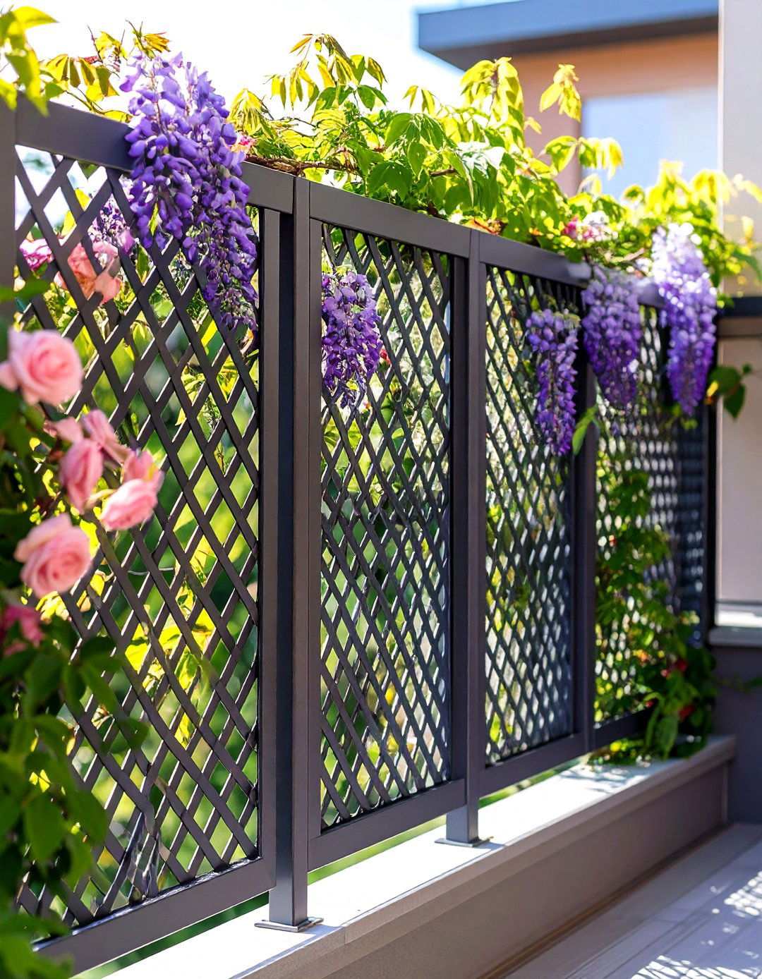 Metal Balcony Trellis Privacy Screen - 20 Balcony Trellis Ideas