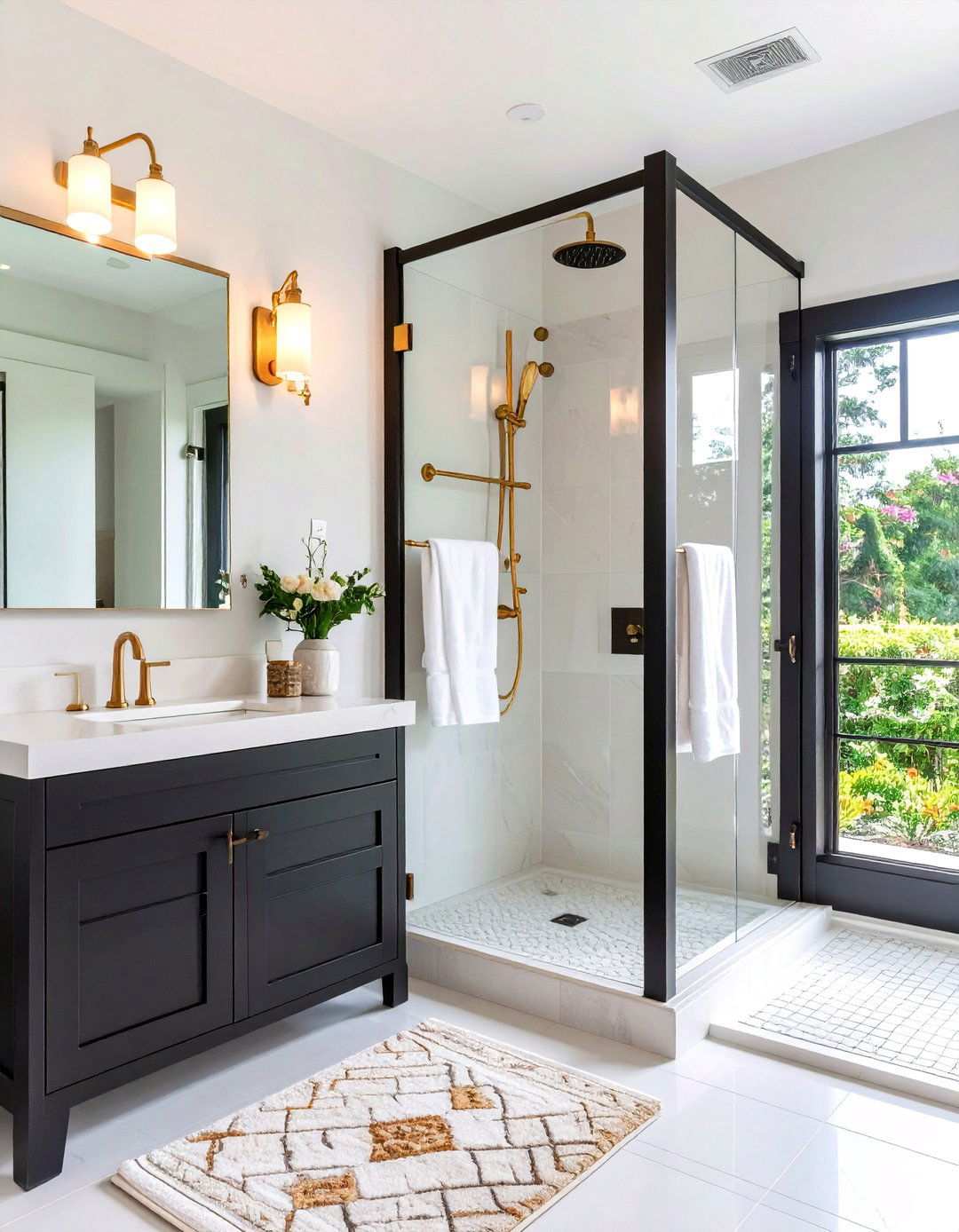 Metal Mix Rule for Balance - 20 Black and Gold Bathroom Ideas