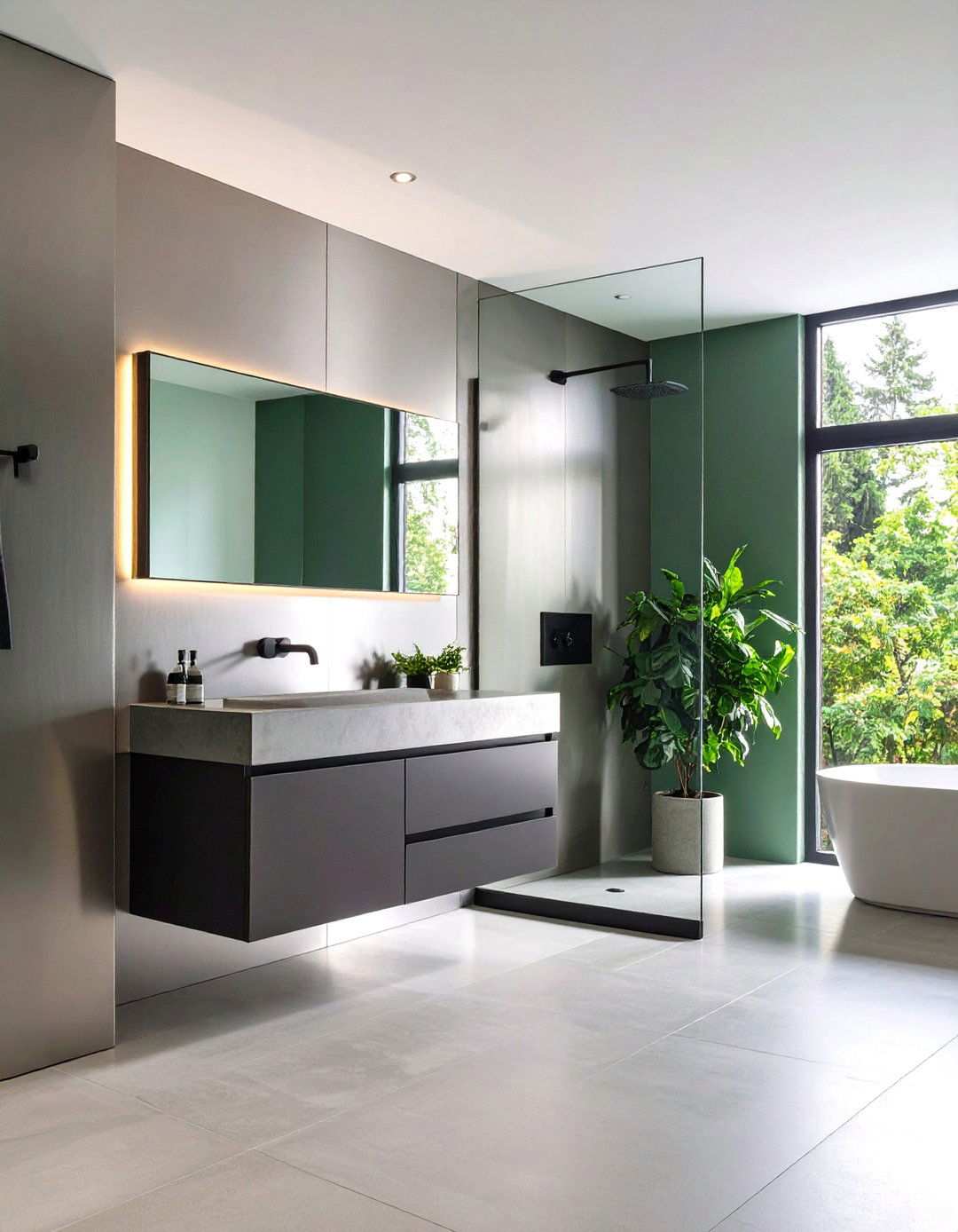 Metallic Bathroom Wall Paneling Introduces Industrial Glamour - 20 Bathroom Wall Paneling Ideas