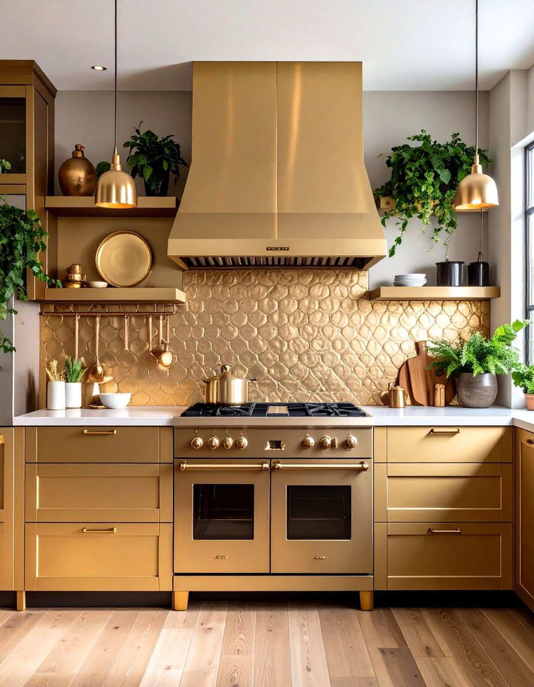 Metallic Finish Backsplash Panels - 20 Backsplash Ideas for White Cabinets and Granite Countertops