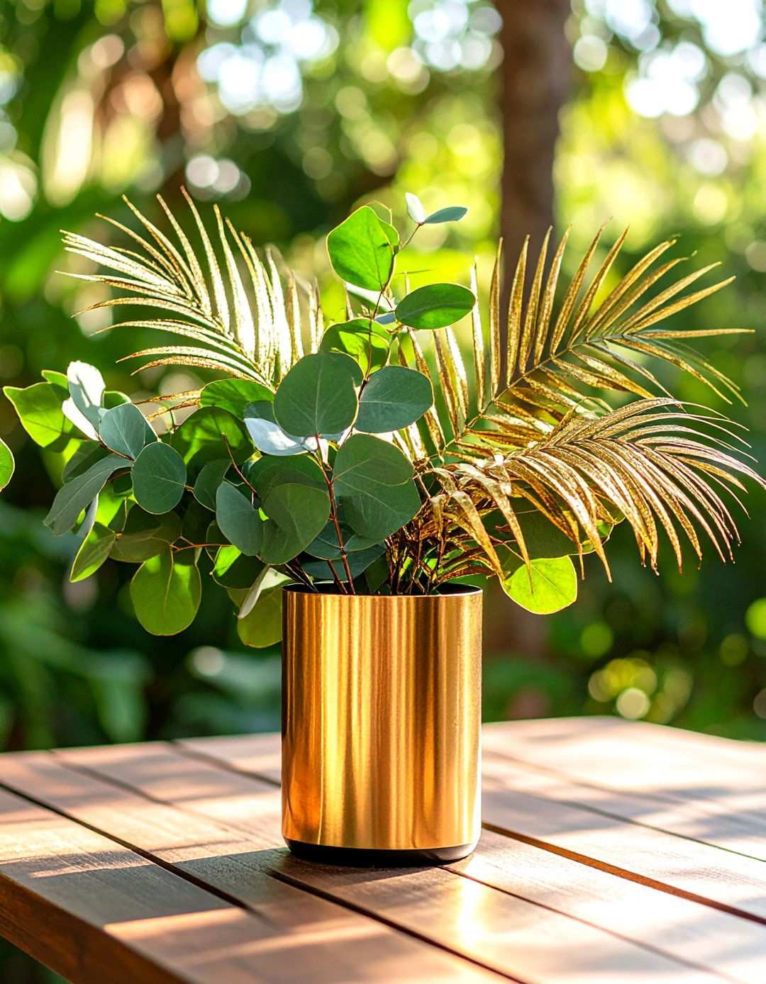 Metallic Leaf Botanical Centerpiece - 20 Black and Gold Centerpiece Ideas
