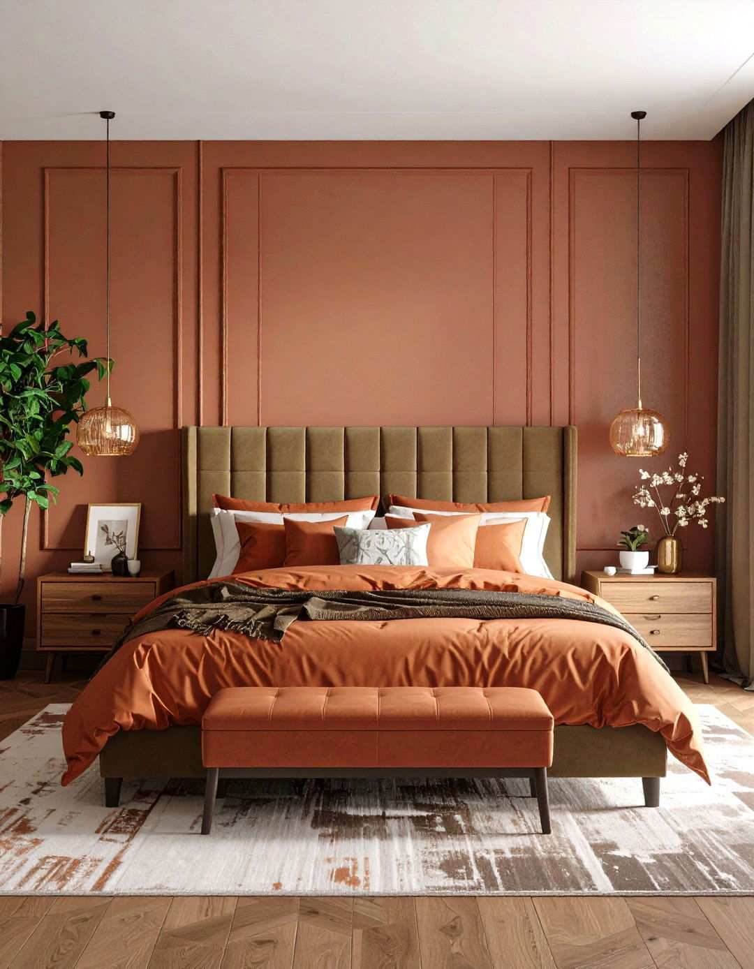 Metallic Sheen Bedroom Wall Painting - 20 Bedroom Wall Painting Ideas