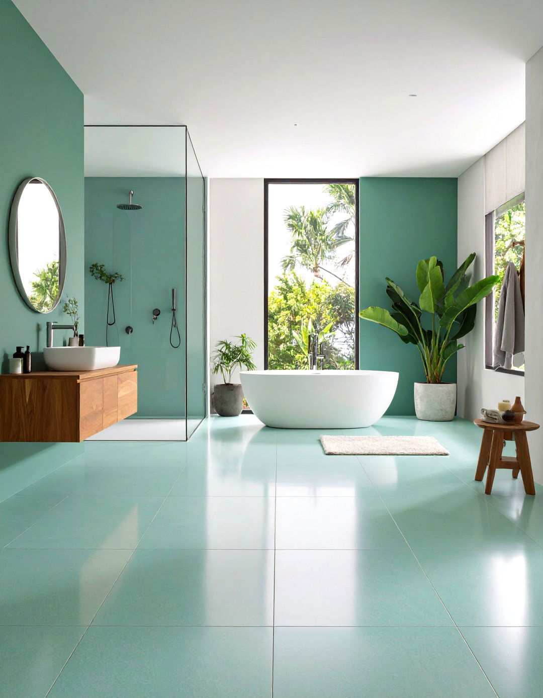Microcement Bathroom Flooring - 20 Bathroom Flooring Ideas