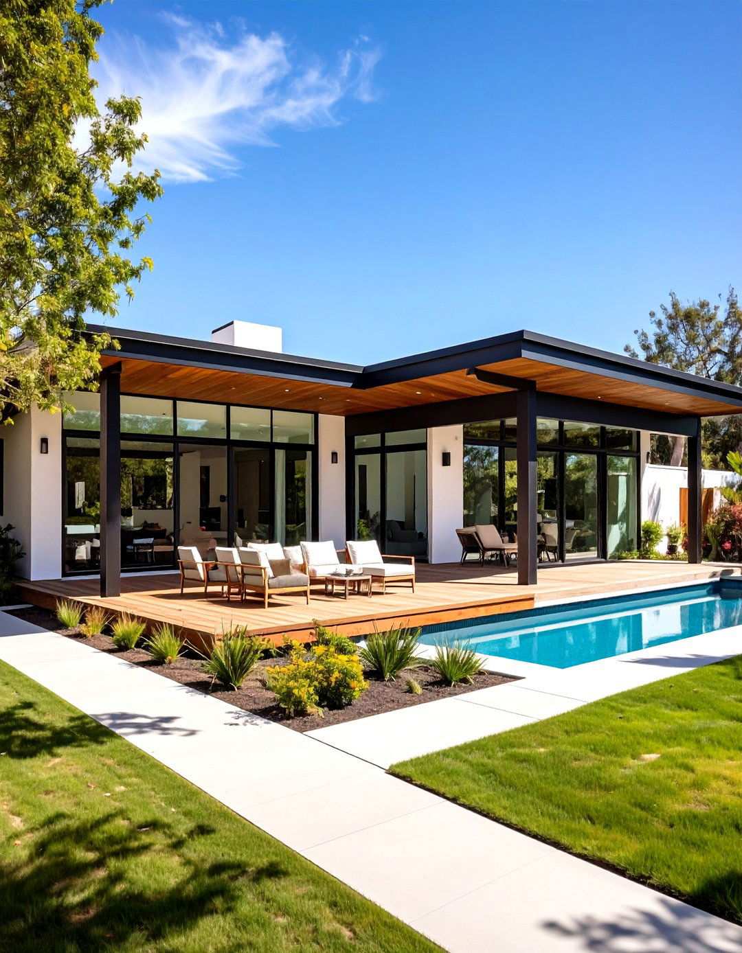 Mid Century Modern Black and White House Exterior - 20 Black and White House Exterior Ideas