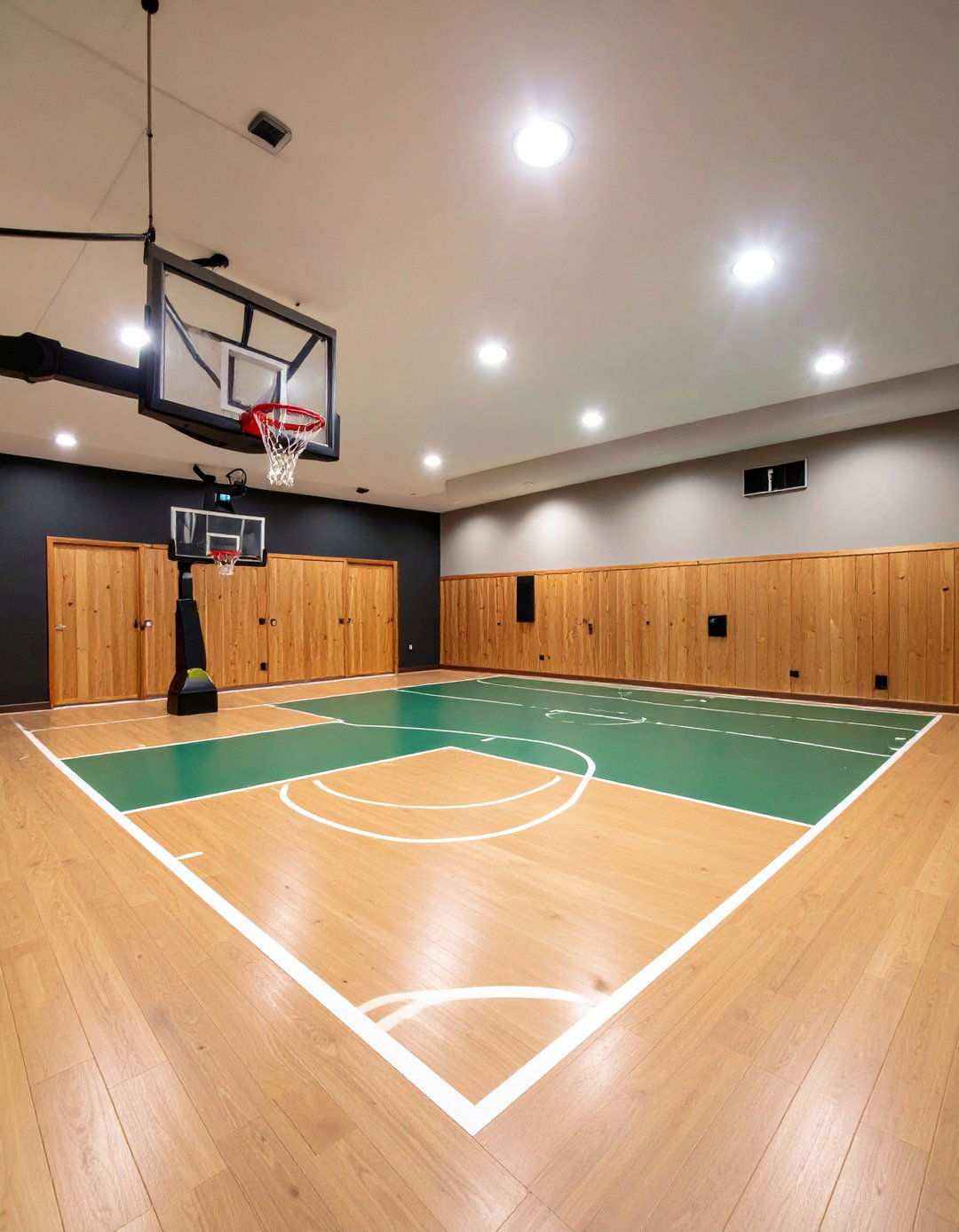 Mini Basketball Court Setup - 20 Basement Game Room Ideas