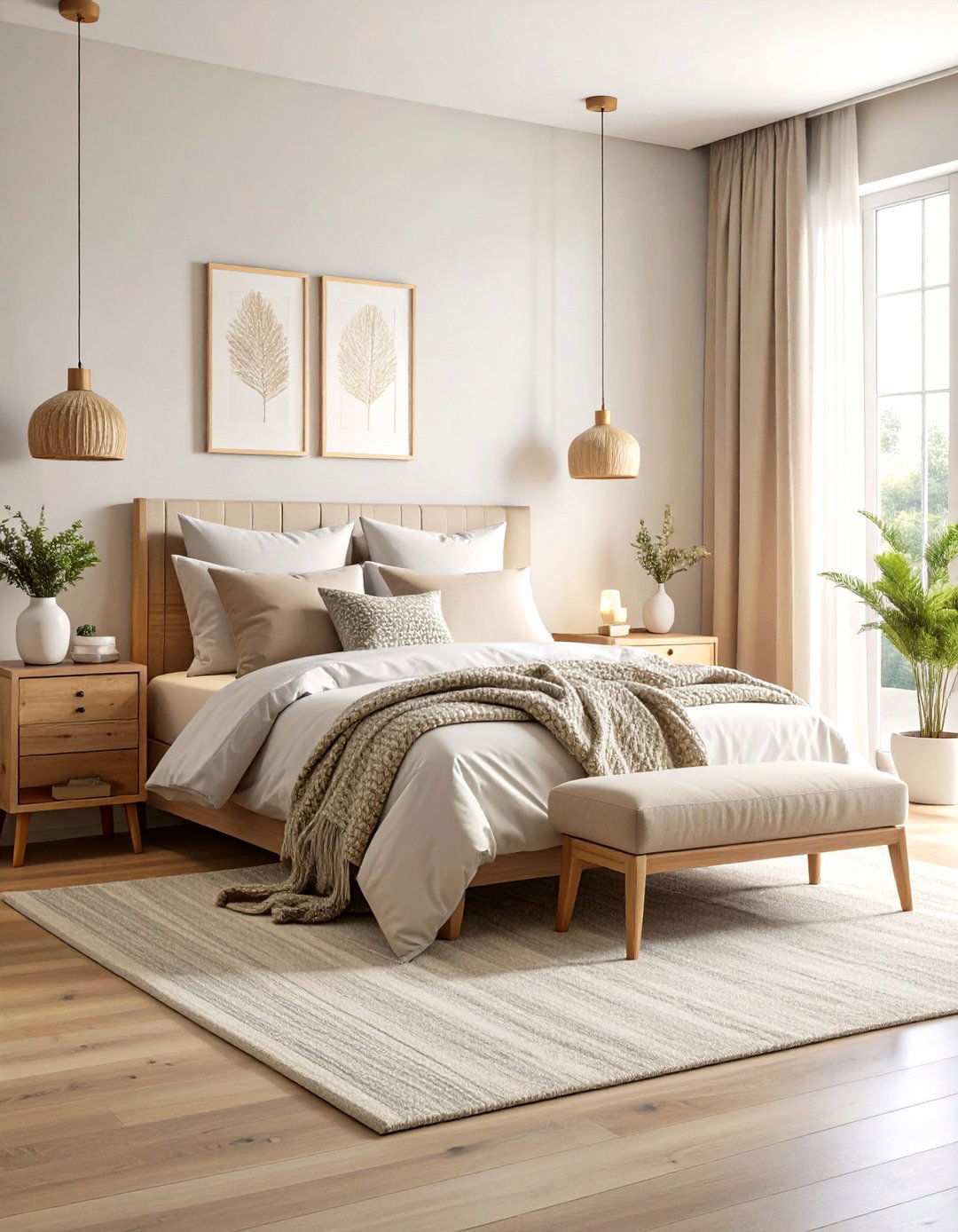 Minimalist Bedroom Design with Warm Textures - 20 Bedroom Design Ideas