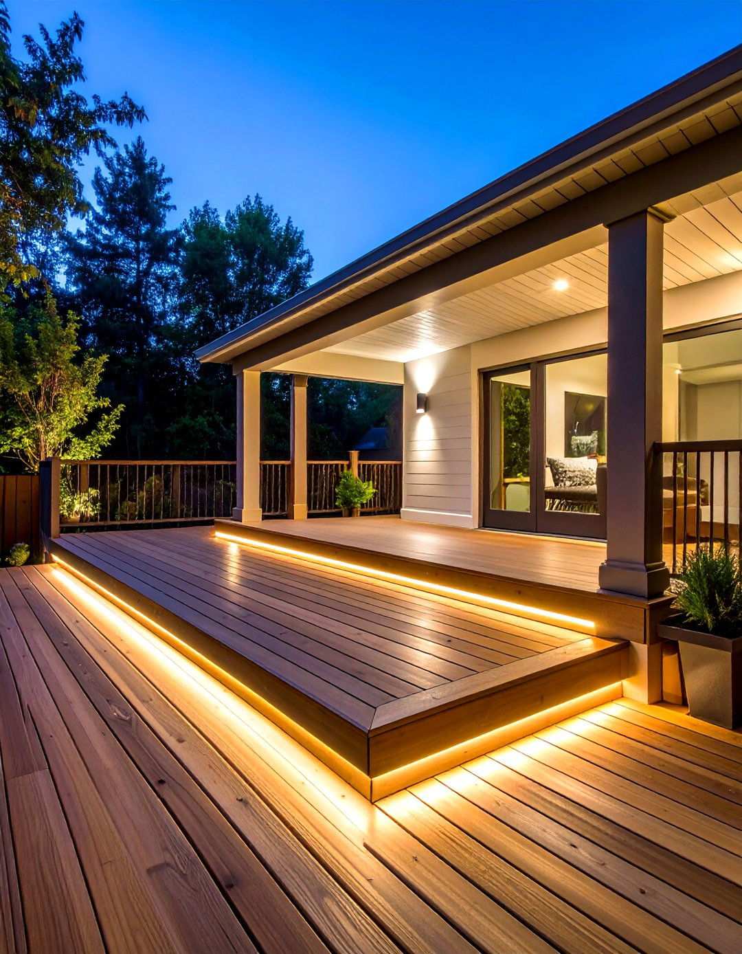Minimalist Step and Deck Backyard Lighting - 20 Backyard Lighting Ideas