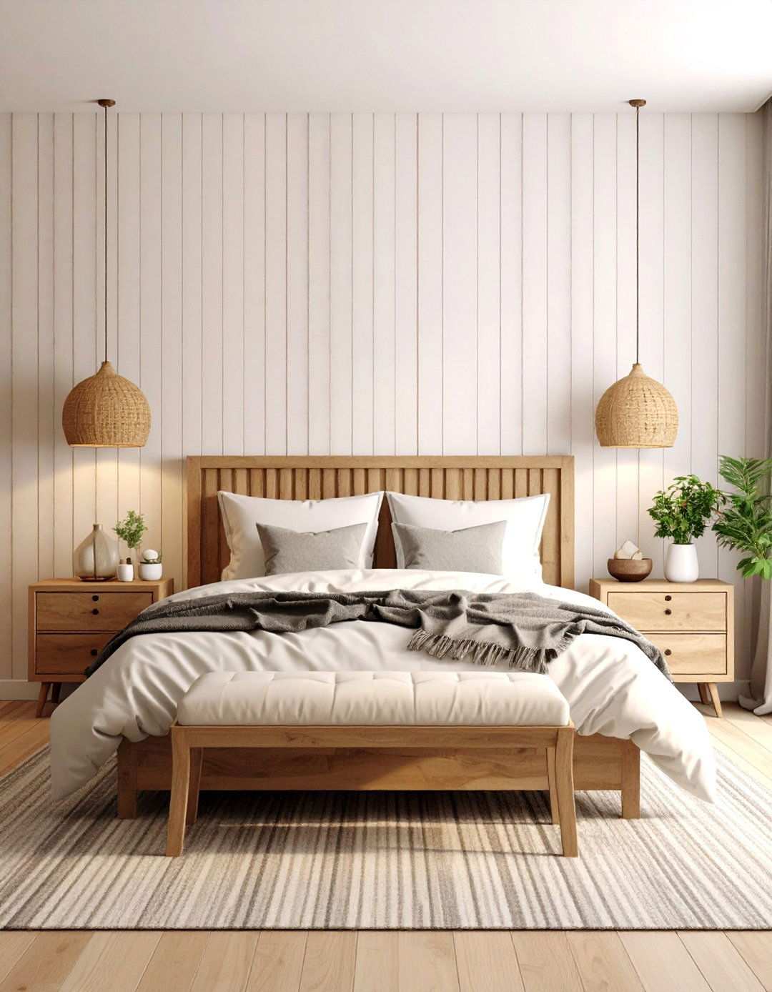 Minimalist Striped Bedroom Wallpaper for Airy Calm - 20 Bedroom Wallpaper Ideas