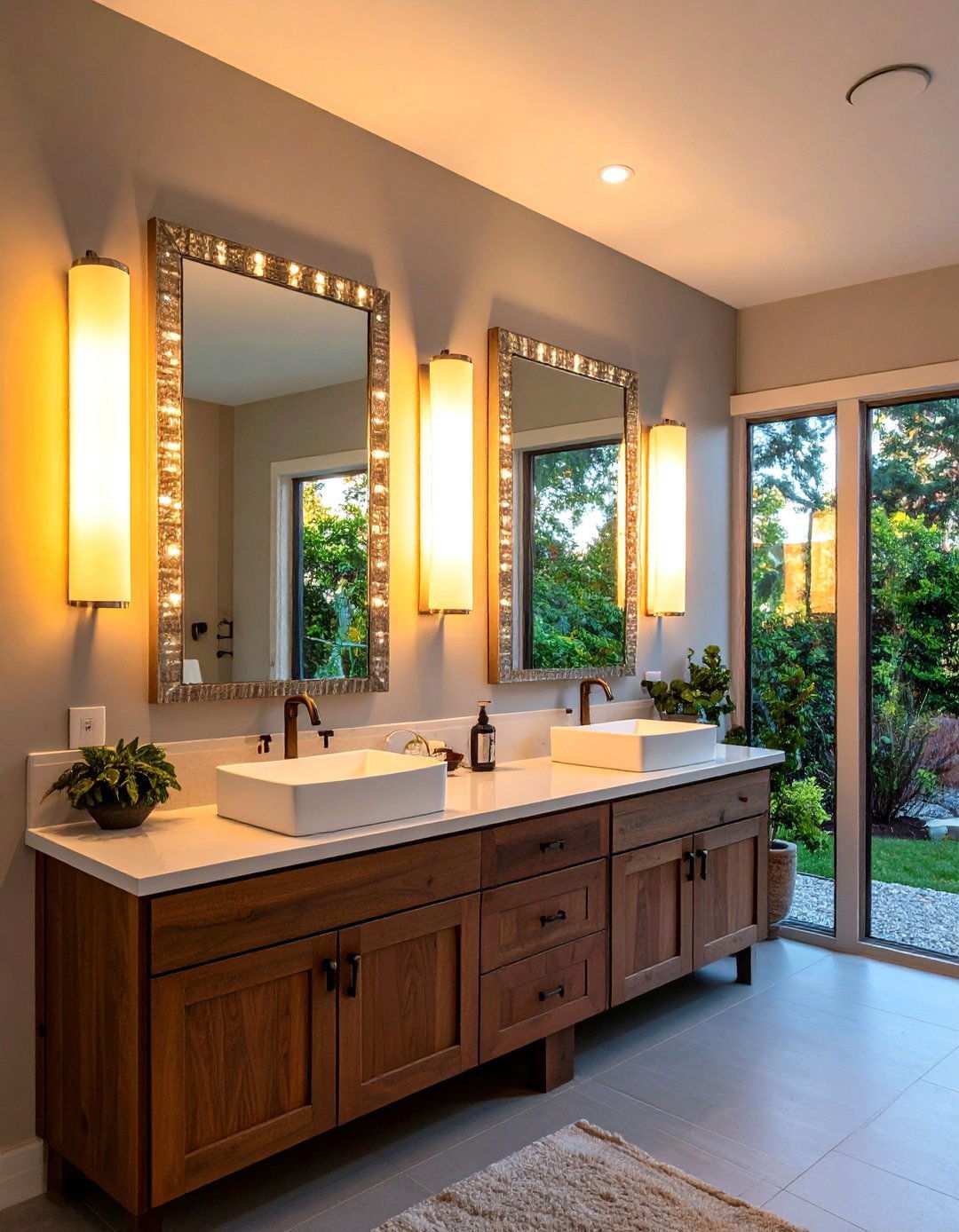 Mirror and Vanity Basement Lighting for Bathrooms - 20 Basement Lighting Ideas