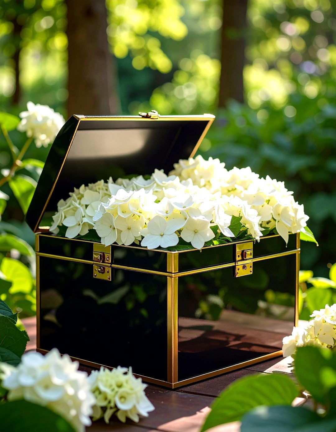 Mirror Box Floral Centerpiece - 20 Black and Gold Centerpiece Ideas