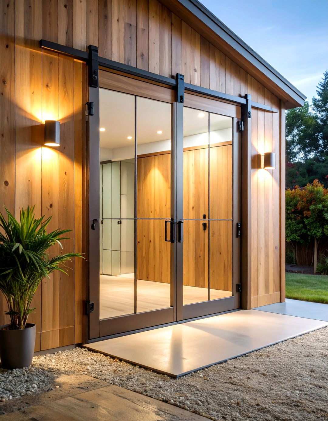 Mirrored Barn Door That Doubles as a Vanity - 20 Bathroom Barn Door Ideas