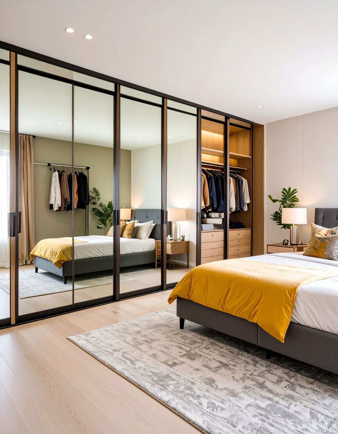 Mirrored Wardrobes Expand Visual Bedroom Space - 20 Bedroom Ideas For Couples