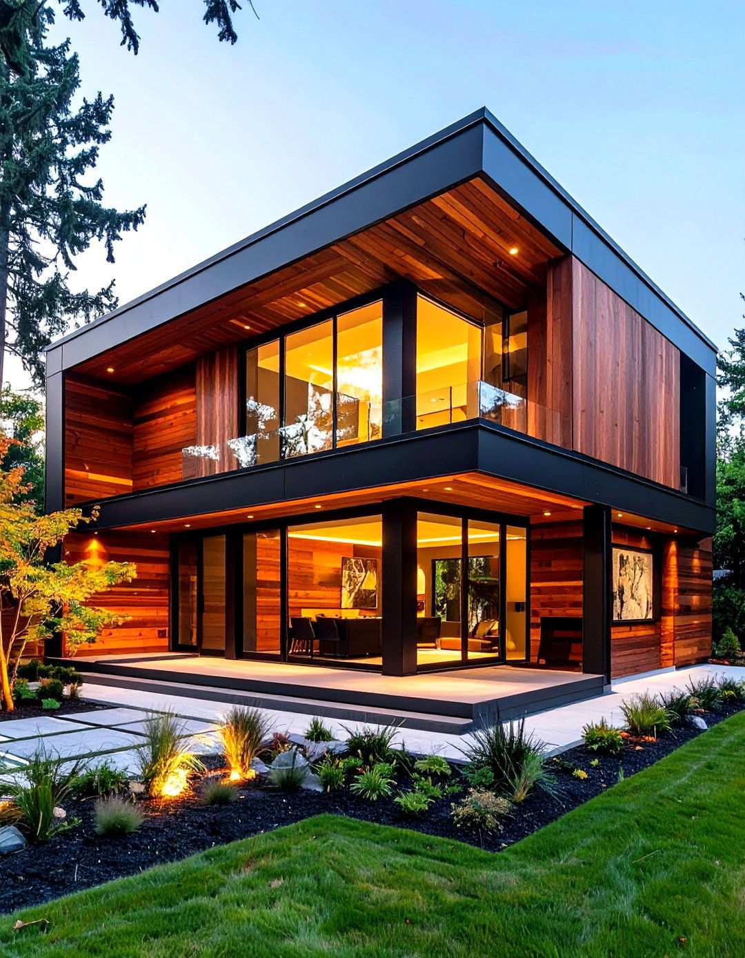 Mixed Cedar and Shou Sugi Ban Boards Create Layered Drama - 20 Black House With Cedar Accents