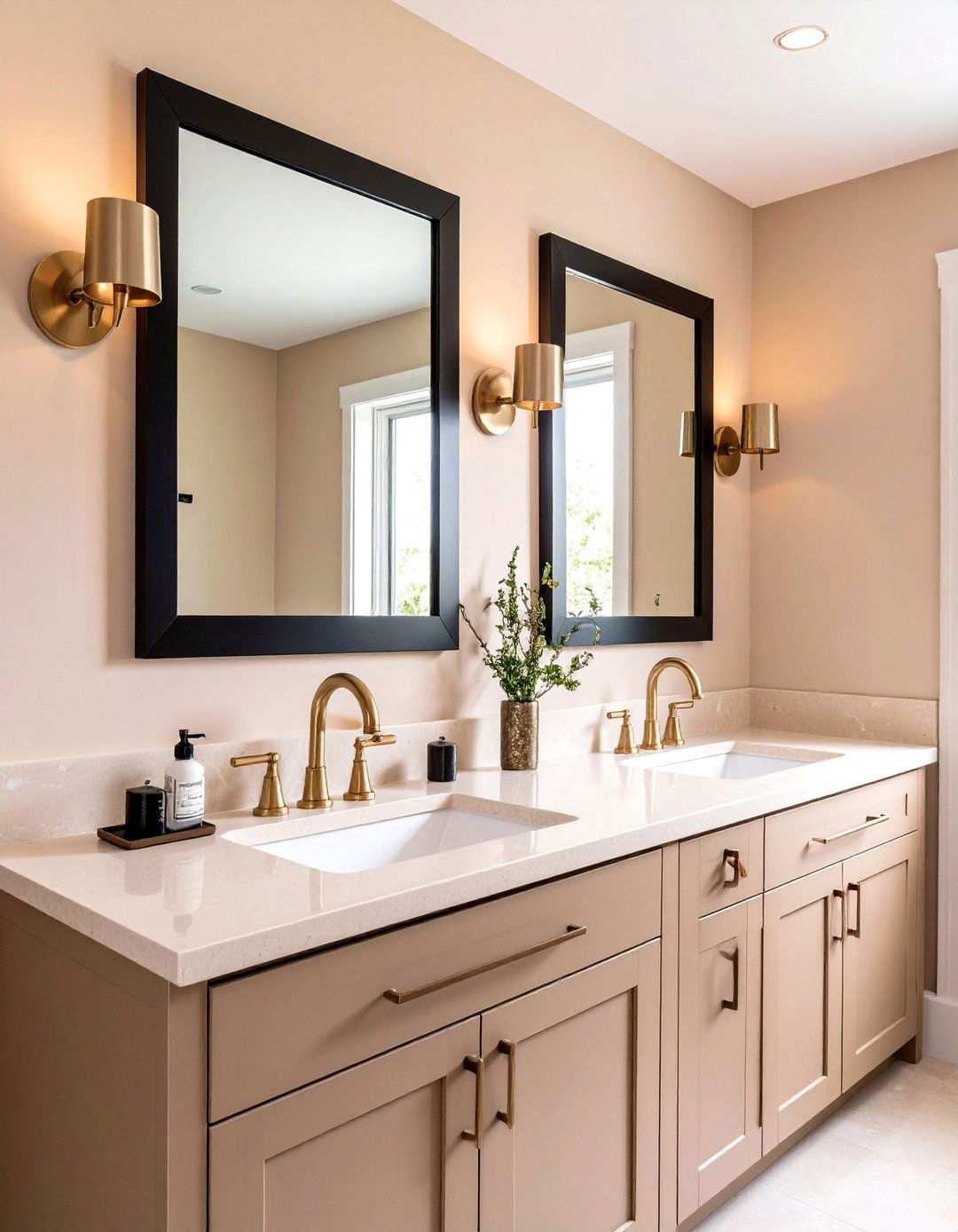 Mixed Metal Modern Beige Bathroom - 20 Beige Bathroom Ideas