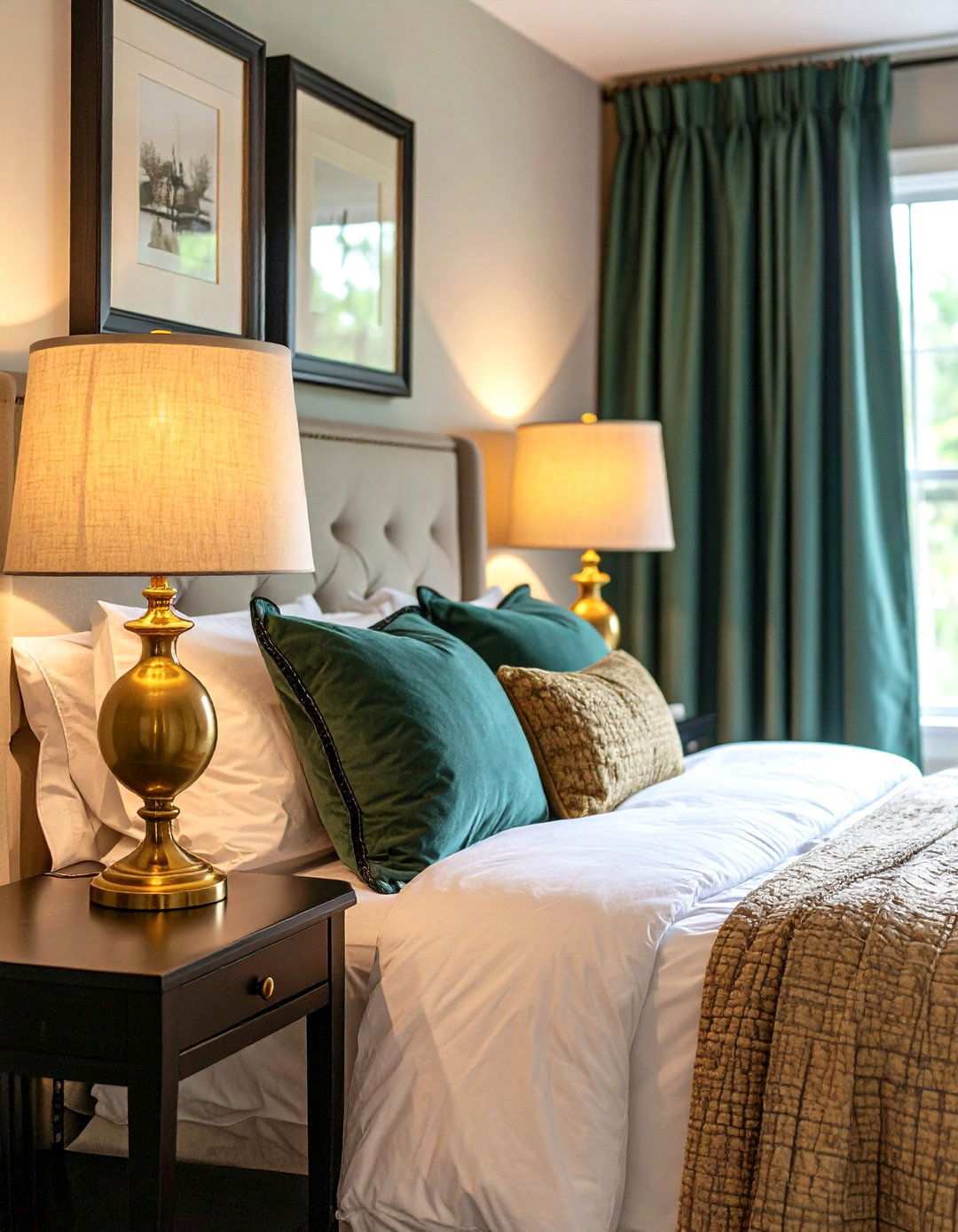 Mixed Metal Moments in a Black and Green Bedroom - 20 Black and Green Bedroom Design Ideas