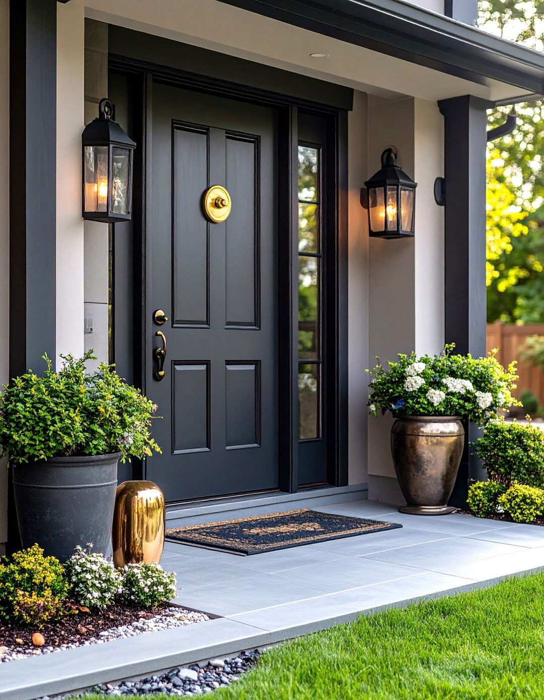 Mixed Metals for Subtle Shine - 20 Black and White Entryway Design Ideas