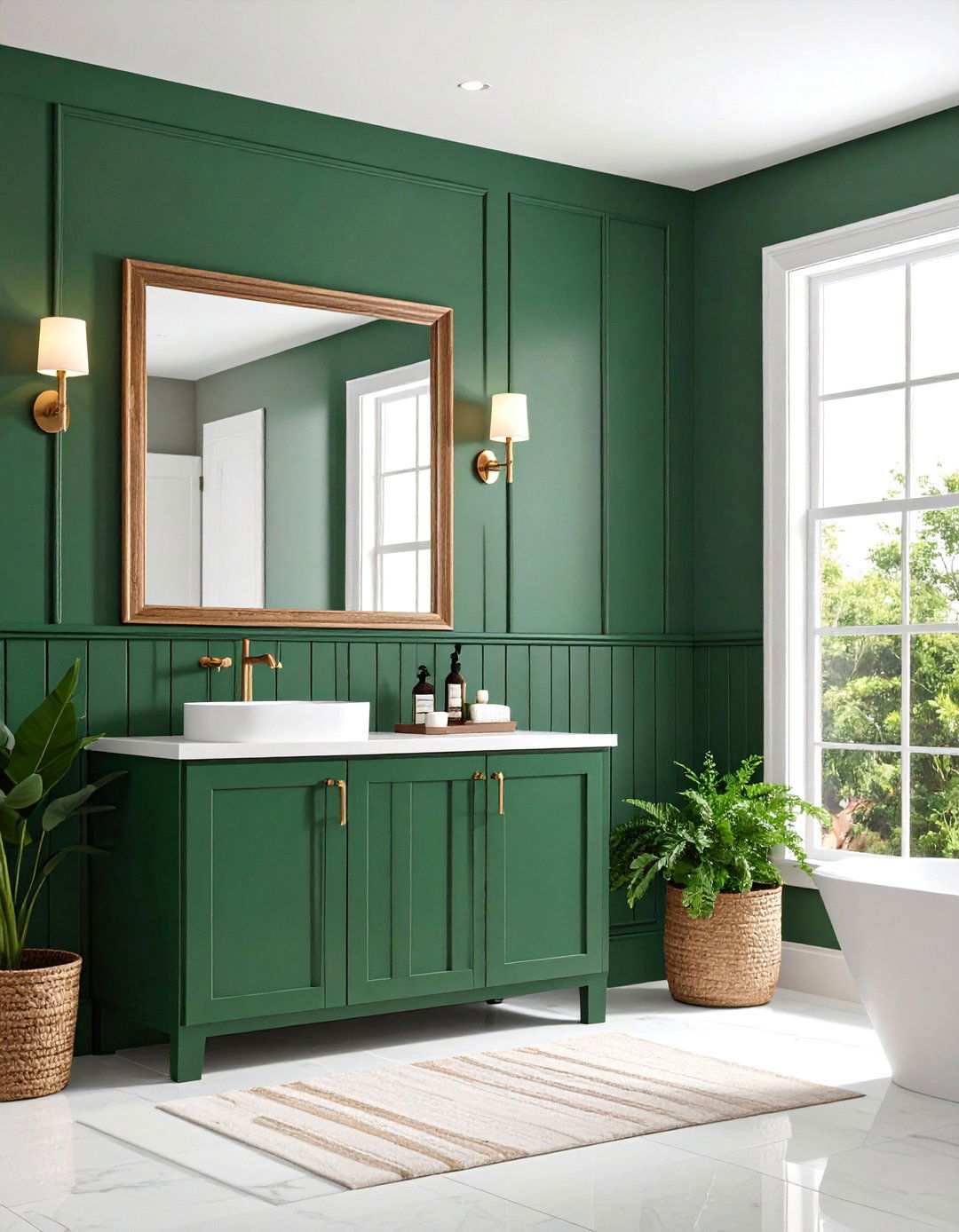 Modern Board and Batten Bathroom Wainscoting - 20 Bathroom Wainscoting Ideas