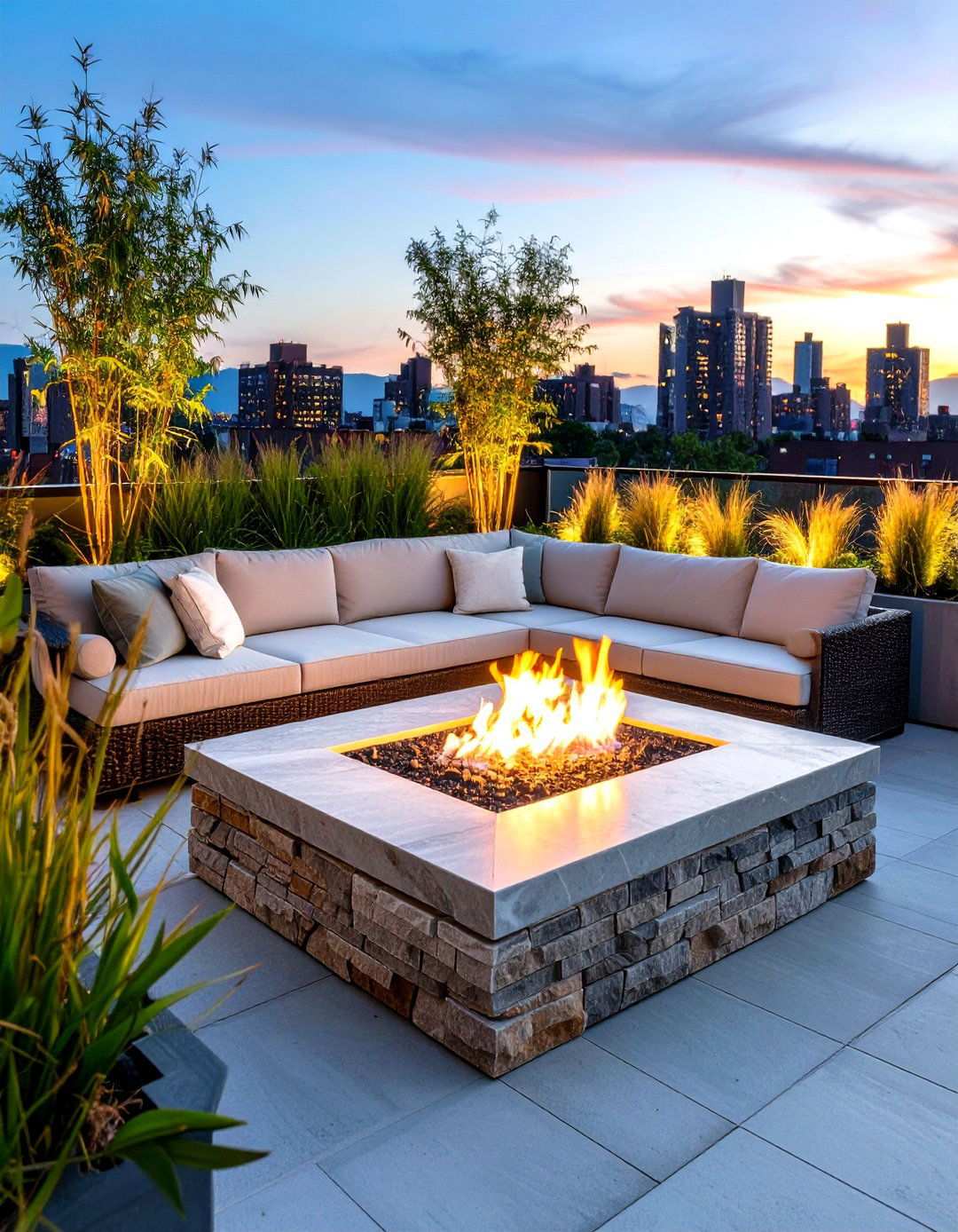 Modern Fire Pit Table with Minimalist Landscaping - 20 Backyard Fire Pit Ideas Landscaping