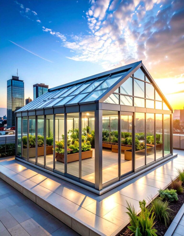 Modern Glass Rooftop Greenhouse - 20 Rooftop Greenhouse Ideas