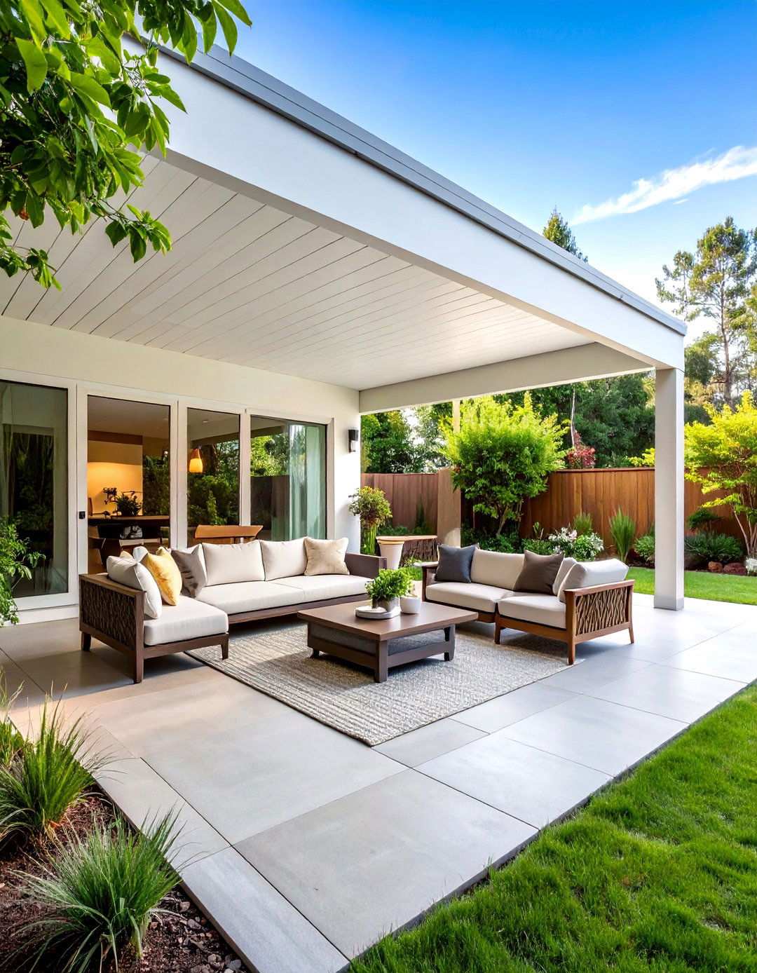 Modern Minimalist Attached Covered Patio with Clean Lines - 20 Attached Covered Patio Ideas