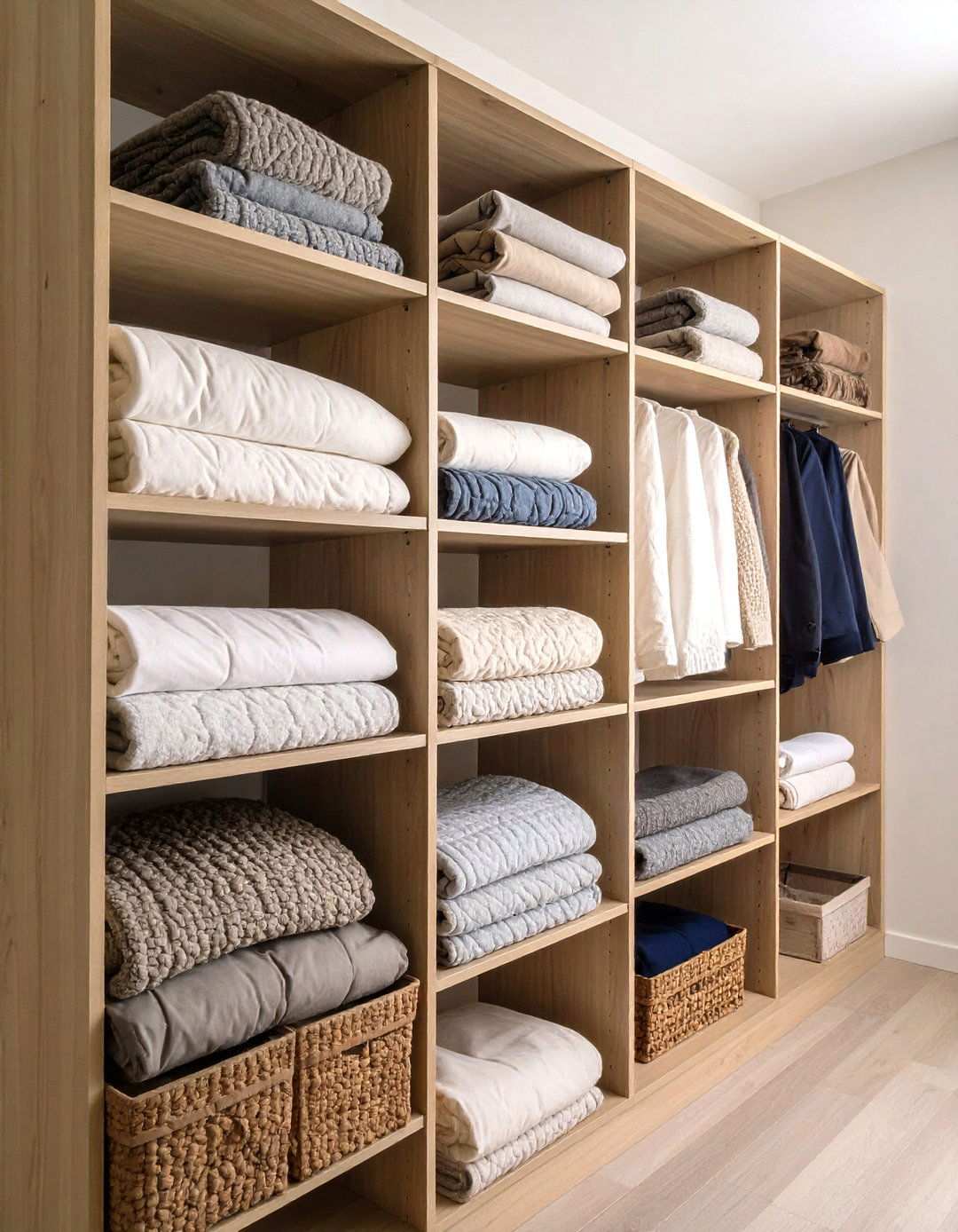 Modular Drawers in Kids Closets Save Bedding Space - 20 Bedding Storage Ideas