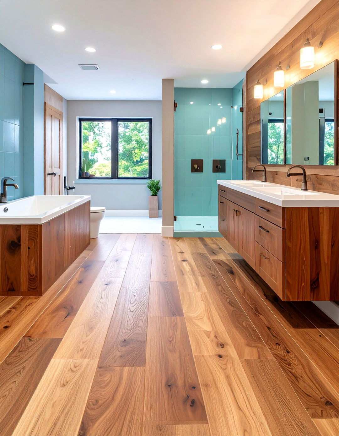 Moisture Resistant Luxury Vinyl Plank Flooring for Basement Bathrooms - 20 Basement Bathroom Ideas