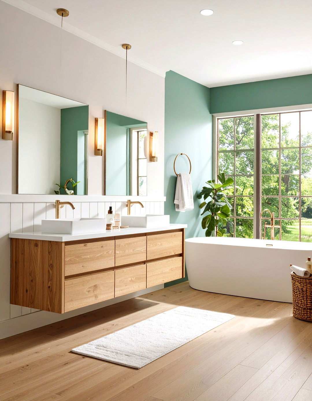 Moisture Resistant MDF Panels for Busy Family Baths - 20 Beadboard Bathroom Ideas