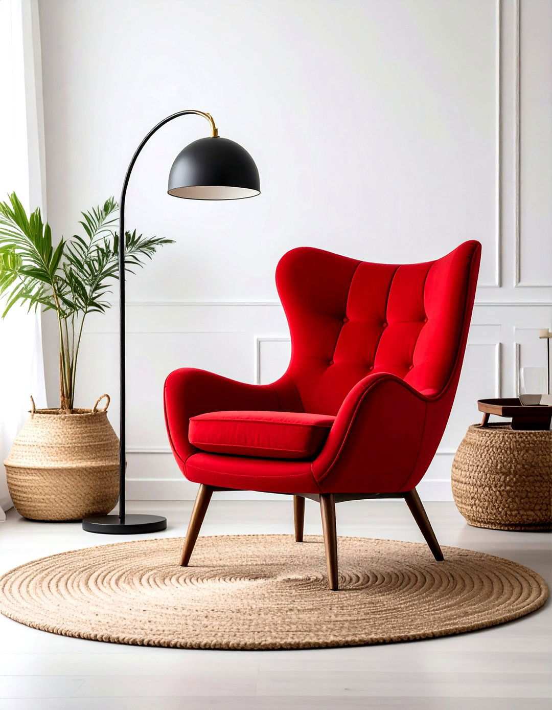 Monochrome Black Base with Rogue Red Accent Chair - 20 Black and Red Living Room Ideas