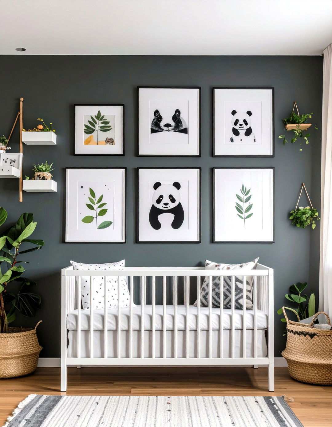 Monochrome Picture Rail Story Wall - 20 Black and White Nursery Ideas